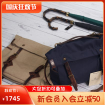 Durable French hand made Bleu de Chauffe Gaston canvas shoulder bag 15 inch