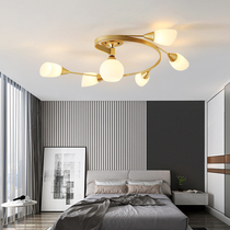 American ceiling lamp living room modern simple bedroom lamp home personality creative gold wrought iron led room lamp