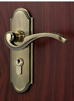 Puxin door lock Door lock handle lock European simple door handle lock engineering lock LA3208 green bronze