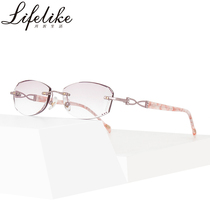 Fanke life frameless fashion Diamond trimming glasses women with finished myopia anti-radiation glasses 3386