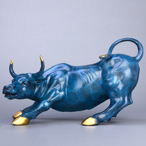 Wall Street Wangshi cattle ornaments home decorations living room pure copper cattle office opening gifts crafts ornaments