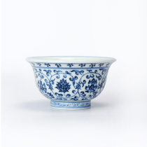 Chai Kiln Tangled Lotus Flower imitation ancient Ming Yongle green flower pressing hand cup Jingdezhen Masters cup single-cup tea cup