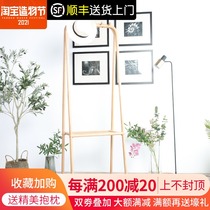 Simple modern rattan household living room door coat rack Bedroom floor with hook shelf Hanging clothes storage rack