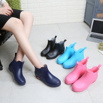 Korean fashion autumn and winter new rain shoes womens versatile short tube adult water boots rain boots cover water ski shoes girl