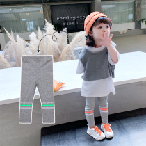 Girls spring and autumn leggings 2021 New Korean version of foreign style childrens summer wear baby casual thin trousers