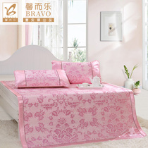 Fuana produced Xinerle ice silk mat three-piece set 1 8m bed sheet people Summer 1 5 fold soft mat