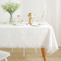 Meritocratic 5201 hemp cotton ins Wind style light extravagant square table cloth day tying white small round table cloth tea table cloth