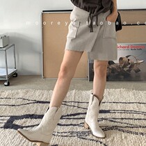 Mooreyu Korea East Gate 2021 Womens Shoes Embroidery Pointed Coarse Heel Short Boots Female Personality Fashion Boots Tide