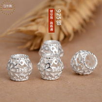 Card Jane 925 Silver Accessories Hollowed-out Road Pass Diy Red Rope Bracelet Bracelet Accessories Wear Bead Bracelet Sepal Beads Accessories
