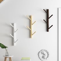 Solid wood wall-mounted coat rack floor-to-ceiling hanger cabinet simple bedroom household clothing bag simple modern