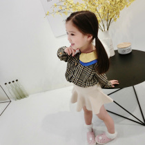 Hong Kong girl girl autumn long sleeve shirt College little girl style pattern Chiffon shirt Childrens new top