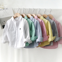 Boy long sleeve shirt Cotton Spring and Autumn new childrens clothing baby white lapel top children handsome shirt spring dress