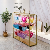 Golden underwear store shelf Bra display rack floor-to-ceiling underwear display rack double-sided hanging underwear shelf multi-function