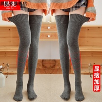 Stockings Childrens spring and summer high tube over the knee Japanese plus velvet thickened warm black thin thigh over the knee socks