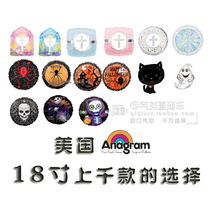 American 18 inch Halloween little ghost black cat spider skeleton aluminum foil balloon straight through the aluminum film