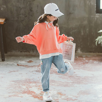 Korean girls Chunqiu suit 2022 new girl net red children wear Korean version of foreign atmosphere fashionable two sets of tide
