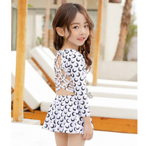 ins children swimsuit girl child Korean cute baby baby swimsuit long sleeve sunscreen one-piece swimsuit girl