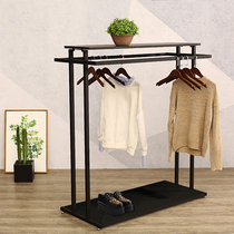 Middle Island Landing Clothing Display Rack Men And Womens Clothing Display Childrens Clothing Double Row Shelves Net Red Iron Art Middle Side Hanging Hanger