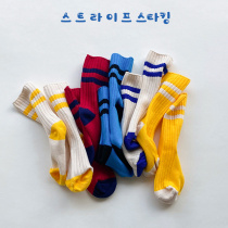 Girls Striped Cotton 3 Short Socks Spring Autumn Winter 2021 New Edition 5 Girls Baby 1 Yellow Style Medium Socks 7 Years