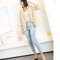 2022 Summer new ladies small suit jacket Western suit jacket loose 70% sleeves casual pro thin