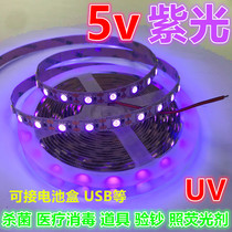 LED light strip 5v purple UV UV banknote Curing medical antivirus patch USB battery box purple light bar