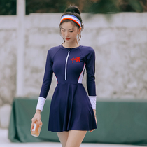 2022 New Hot Spring Swimsuit Womens Conservative Sports One-piece Dress Style Slim Belly Covering Flat Corner Large Chunky Mmm200kg