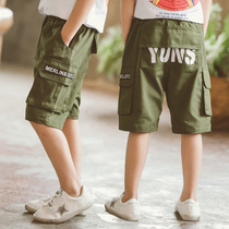 Childrens clothing boys summer new cotton tooling short pants 9-year-old casual pants 12 middle and big children five-point pants tide