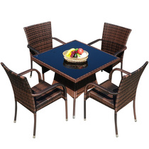 Outdoor rattan choreography table and chairs tea table combined outdoor patio balcony rattan chairs three-five sets garden open table and chairs external hem