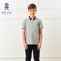 Eaton Gide Academy Polo Shirt Summer New Childrens Lapel Light Gray Sport Short Sleeve T-Shirt 17t043