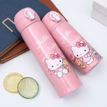 Primary School students thermos cup can put schoolbag stainless steel cartoon children bounce creative 304 cartoon flamingo water Cup