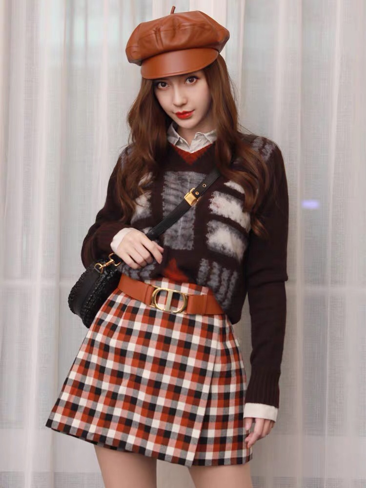 明星baby杨颖同款棕色毛衣女秋2020新款气质套头针织衫女外穿上衣