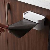 Japanese-style seamless wall-mounted garbage bag storage box multi-functional toilet rack plastic garbage bag storage box