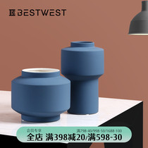BEST WEST Morandi colored ceramic vase model room simple modern soft decoration creative ornaments