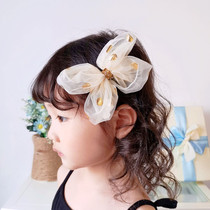 Childrens fun childrens jewelry girls wave dot bow hairclip handmade hair accessories baby Hairband Princess tie hair tie