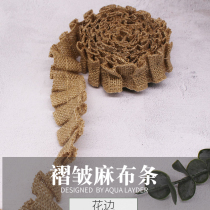 4 cm Beat Folds Hemp Cloth Strips Lace Handmade DIY Decorative material Creative Fine Arts Environment Handicraft Home Clothing Rope