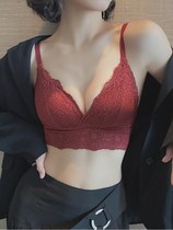 Underwear women's small breasts gathered without steel ring sexy lace comfortable bra adjustable breast bra set