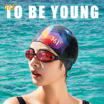 361 degree swimming cap womens ear protection long cloth cap Professional large color comfortable swimming cap
