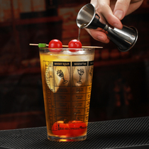 Glass glass ribbon scale Boston wine bottle-to-mouth glass barter glass Barter