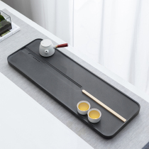 Ujinshi tea tray stone tea sea tea table stone natural large stone tea tray drainage brief about black gold stone lettering