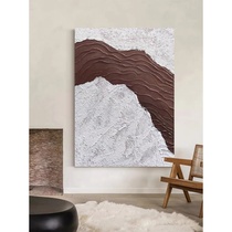 Pure hand-painted oil painting wave abstract wabi sabi wind minimalist three-dimensional thick texture living room porch decorative painting large hanging painting