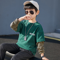 Boys spring and autumn childrens sweater in the big child 2021 new Korean version of the foreign style tide brand long-sleeved spring T-shirt spring