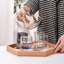 COMEPUSSI threaded crystal glass transparent water cup Household ins wine glass female cup drinking water