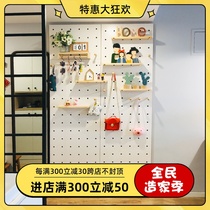 Cave board wooden Wood ins Wind creative decoration kitchen bedroom wall storage Nordic wall shelf