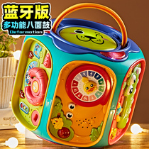 Child hand slapping drum baby early teaching puzzle toy clapping drum music drums 1 year 6 months 7 baby more than three hexahedron