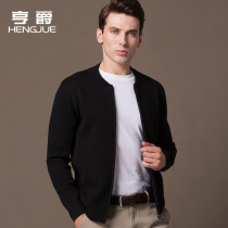 2021 Spring New Knitted Jacket Mens Baseball Collar Zipper Mens Coat Middle-aged Casual Mens Coat Spring