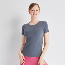 Youkalian Naked Sports T-shirt Women Running Fitness Quick Dry Short Sleeve Quick Dry Stretch Yoga Clothing Top LTW228