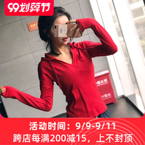 Sports long sleeve womens autumn and winter running yoga suit quick-drying hoodie T-shirt gym jacket sweater jumper