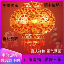 Middle Country Wind Lantern Walk Horse Light Big Red Lantern LED Rotary Crystal Home Wedding Celebration Outdoor Joe Balcony Lantern