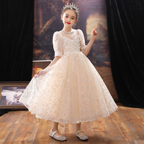 Childrens dress Princess dress girl puffy gauze flower girl wedding dress high-end catwalk host piano performance dress summer