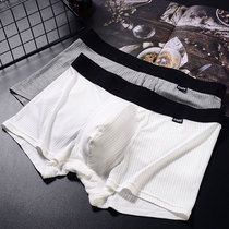 Mens mid-waist flat angle pants elastic suction Sweat-threaded MoDel thin Breathable Four-corner Pants Briefs
